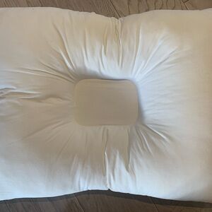 Orthopedic Fiberfill Pillow with Cervical Indentation - White